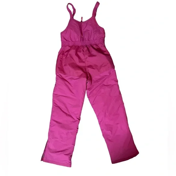 L.L. Bean Ski Snow Pants Bib Girls Youth Size 16 Insulated Pink Reinforced Knees - Picture 2 of 14